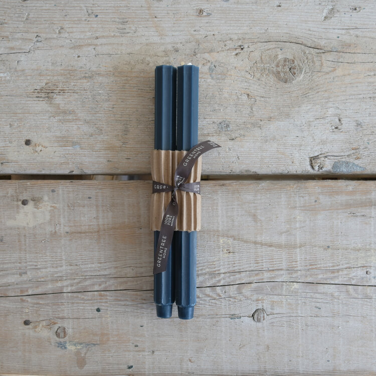 12" Fluted Church Taper Candles pair
