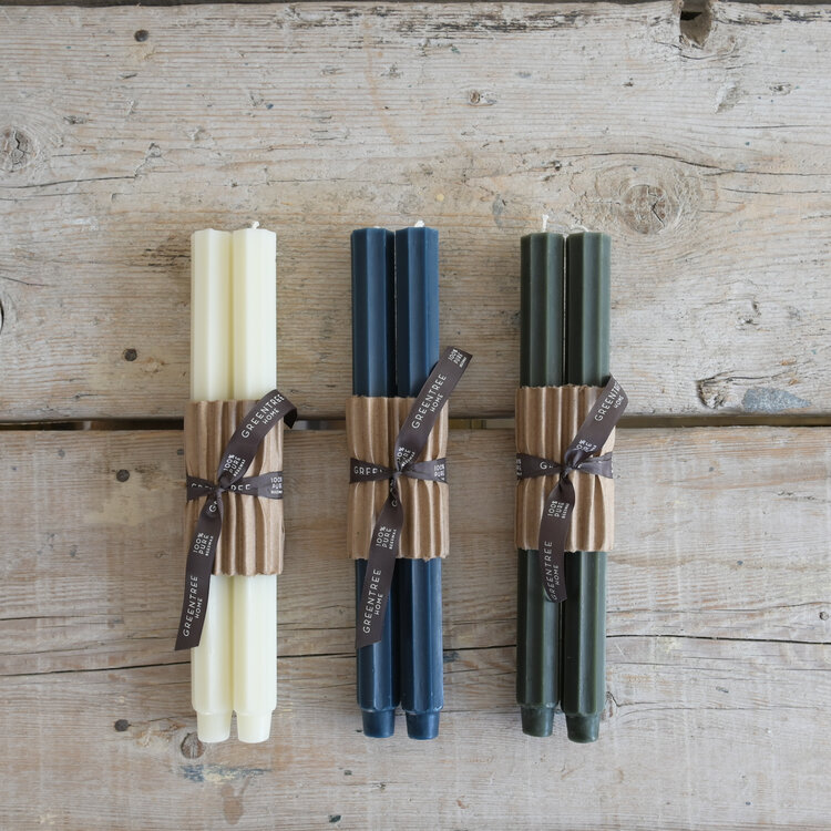 12" Fluted Church Taper Candles pair