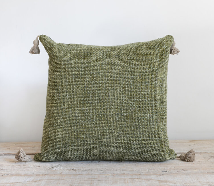 Bérengère Leroy Zahara Cushion in Anis