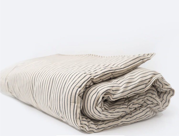 Overlay Mattress with Removable Cover in Black & White Stripe