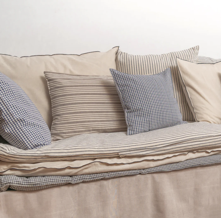 Tensira Overlay Mattress with Removable Cover in Black & White Stripe