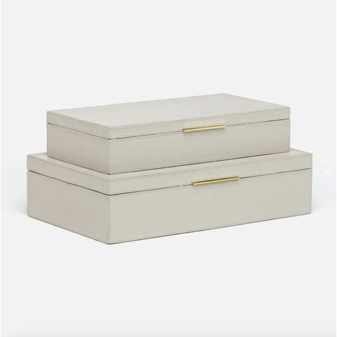 Gild & Co. Ralston Leather Box - Light Grey