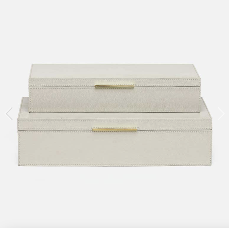 Ralston Box in Light Grey Full-Grain Leather