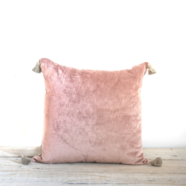 Tsar Velvet Cushion in Nude