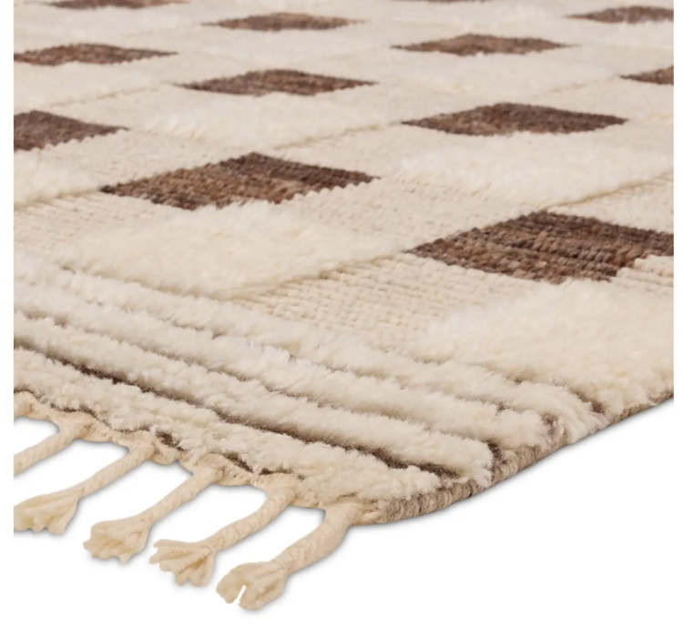 Soho Hand-Knotted Wool Rug in Coffee & Cream