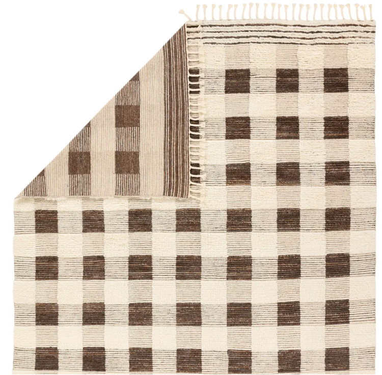 Soho Hand-Knotted Wool Rug in Coffee & Cream
