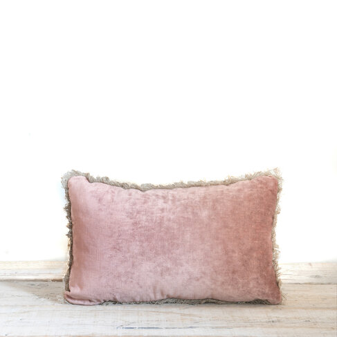 Tsar Velvet Cushion in Nude