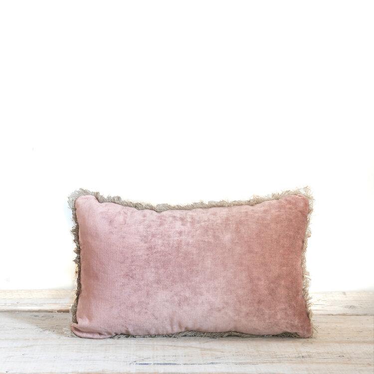 Bérengère Leroy Tsar Velvet Lumbar Cushion in Nude