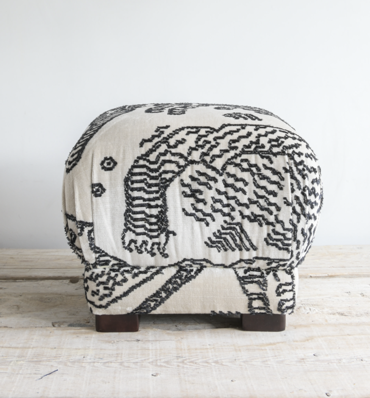 Gild Mushroom Footstool Ottoman in Velvet