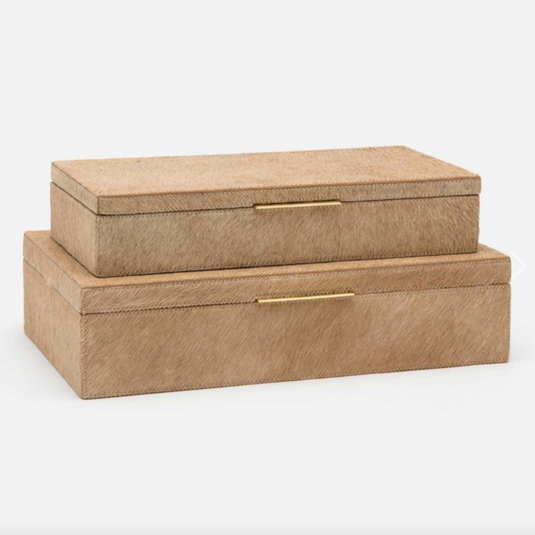 Ralston Box in Biege Full-Grain Leather