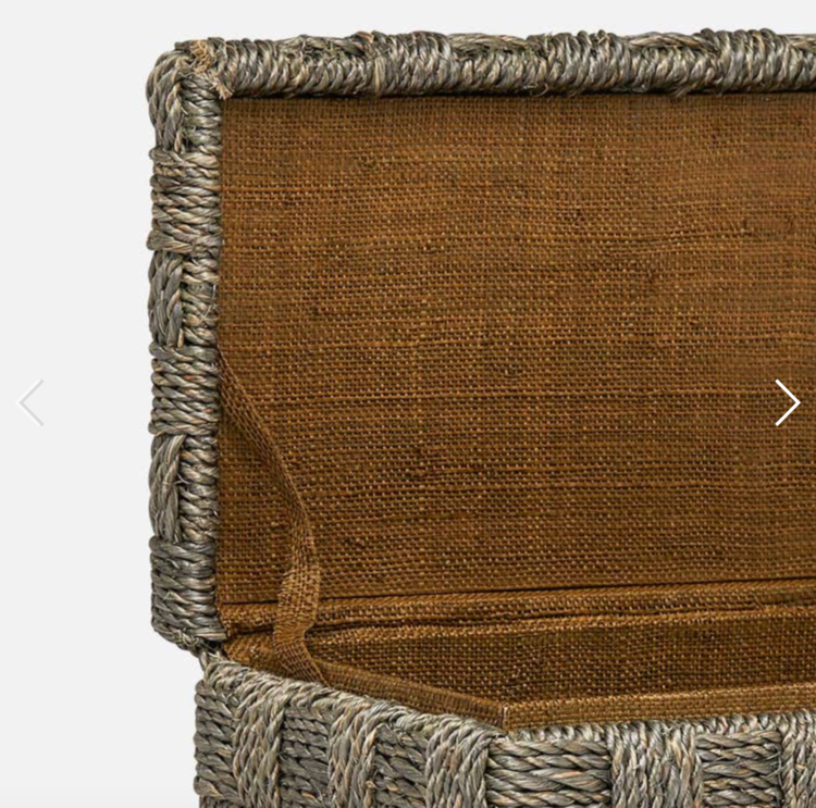 Lilou Box in Pewter Lattice Abaca