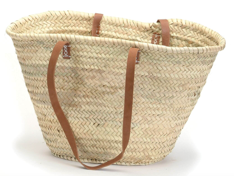 Market Basket with Leather Handle