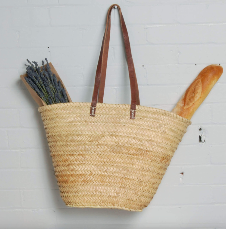 Market Basket with Leather Handle