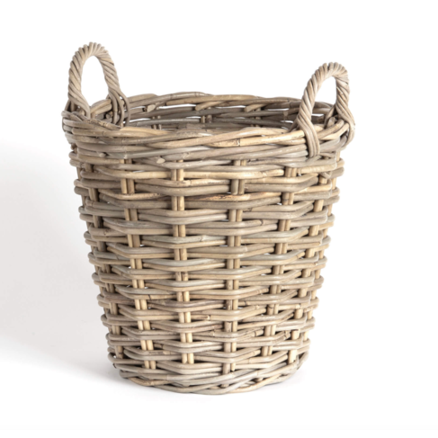 Grey Rattan Bushel Basket
