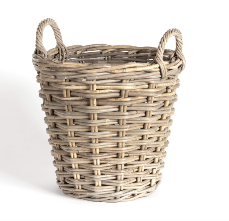 Grey Rattan Bushel Basket