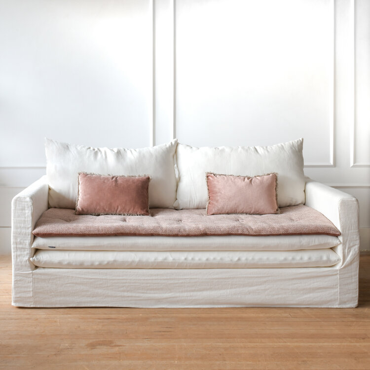 Bérengère Leroy Tsar Velvet Lumbar Cushion in Nude