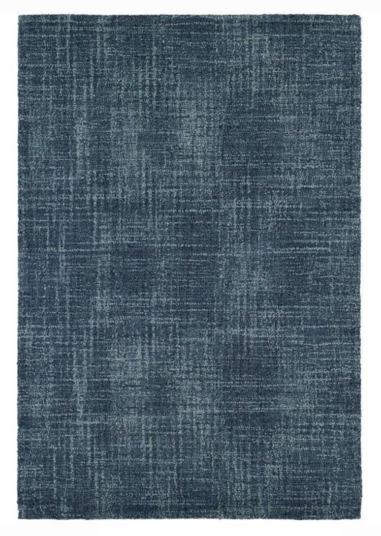 Crosshatch Wool Rug in blue or ivory