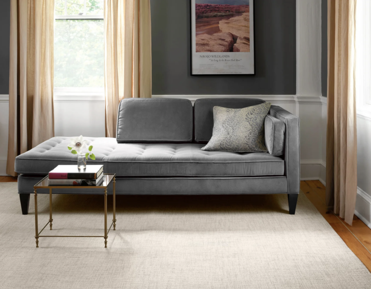 Crosshatch Wool Rug in blue or ivory