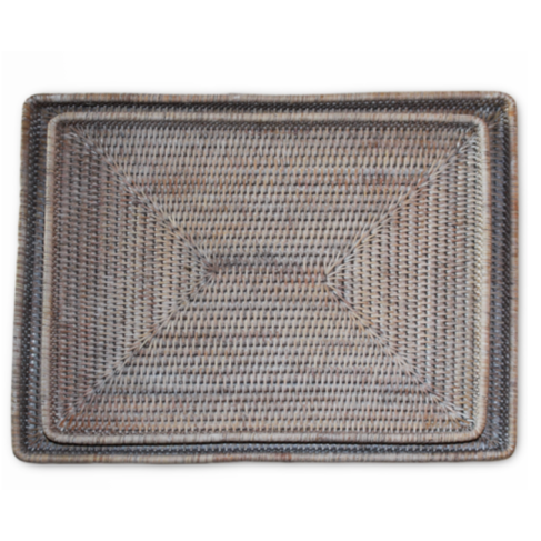 Shallow Rattan Trays (multiple finishes/sizes)