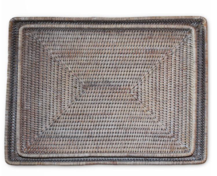 Shallow Rattan Tray