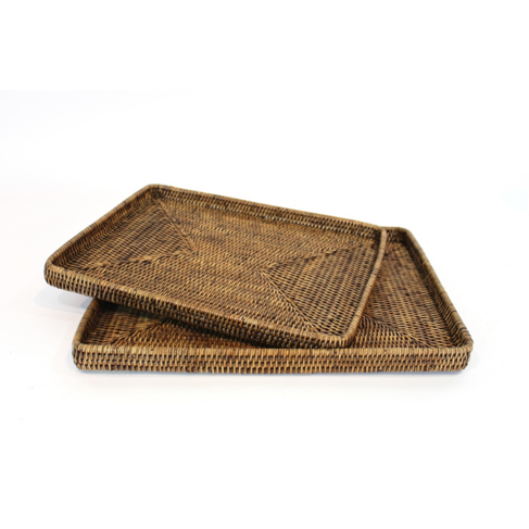 Matahari Home Shallow Rattan Trays (multiple finishes)
