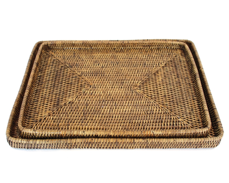 Shallow Rattan Tray