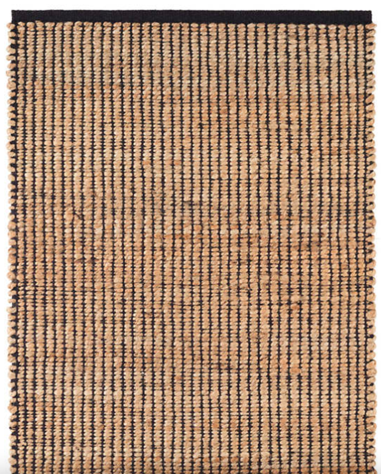 Gridwork Black Woven Jute Rug - Black or Ivory