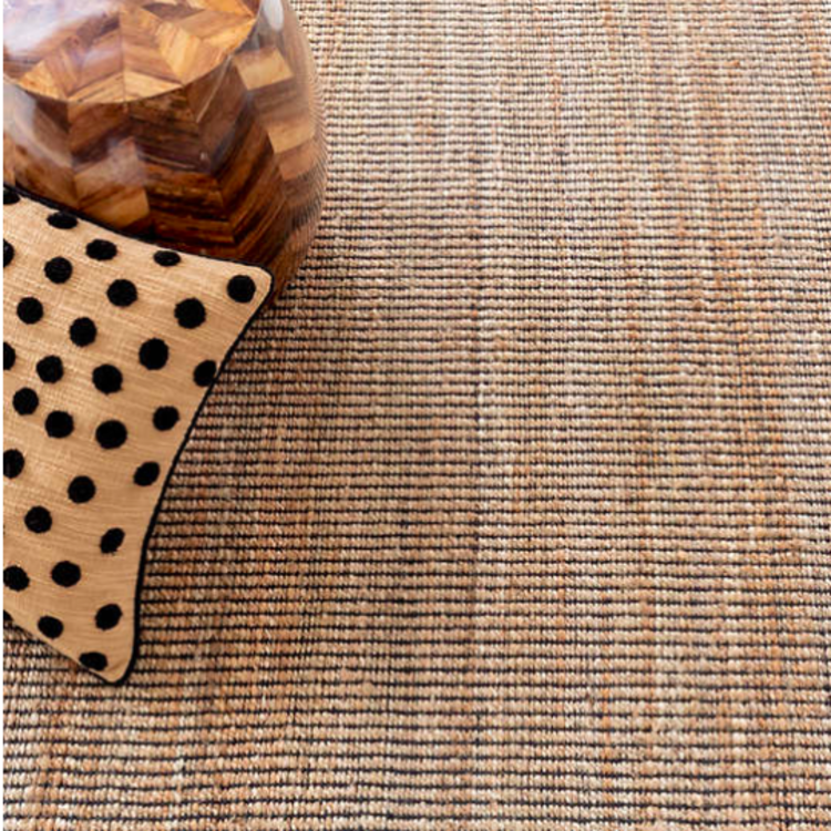 Dash&Albert Gridwork Black Woven Jute Rug - Black or Ivory