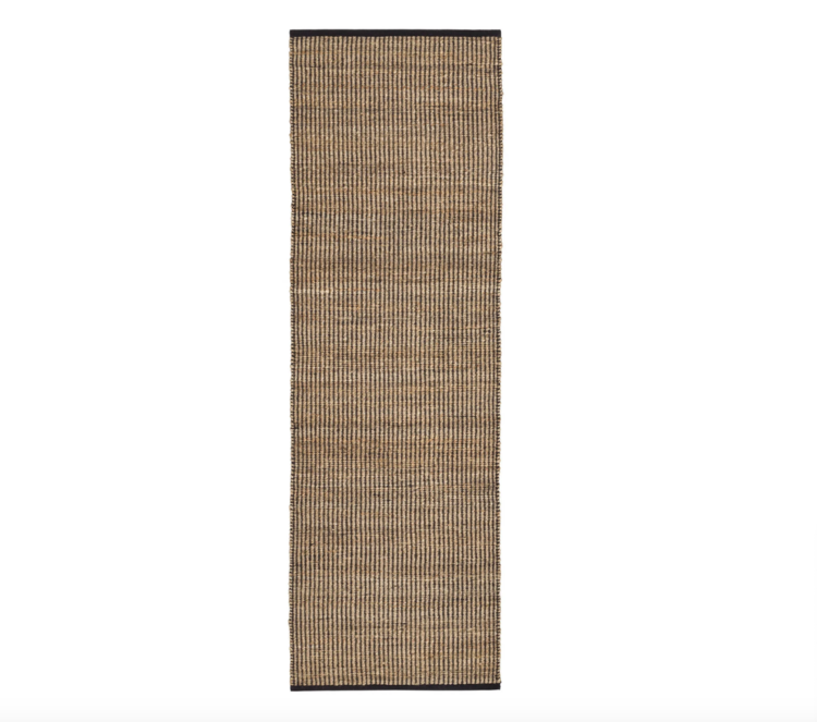 Gridwork Black Woven Jute Rug - Black or Ivory