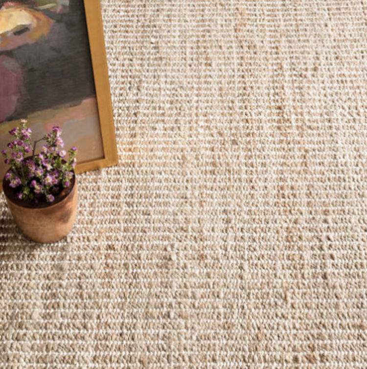 Gridwork Black Woven Jute Rug - Black or Ivory