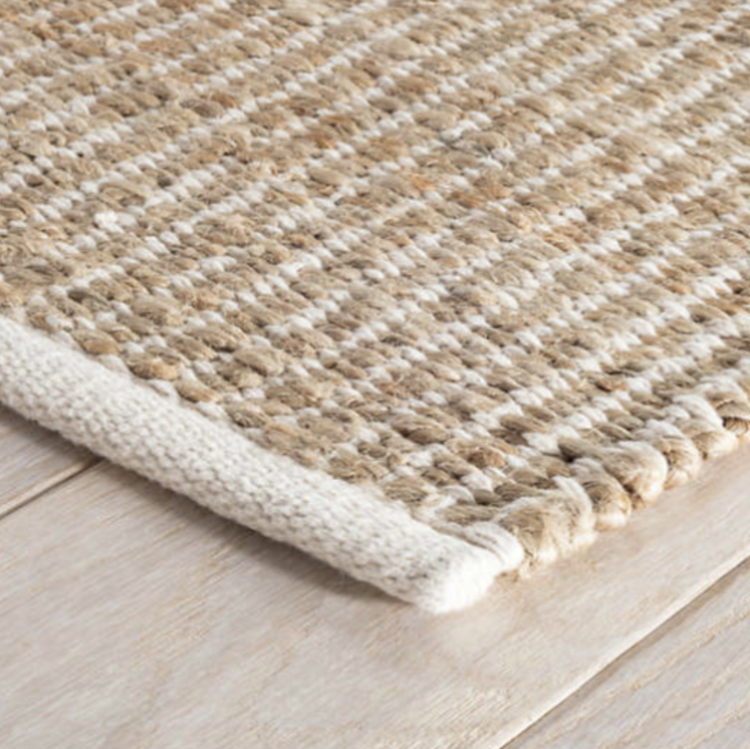 Gridwork Black Woven Jute Rug - Black or Ivory