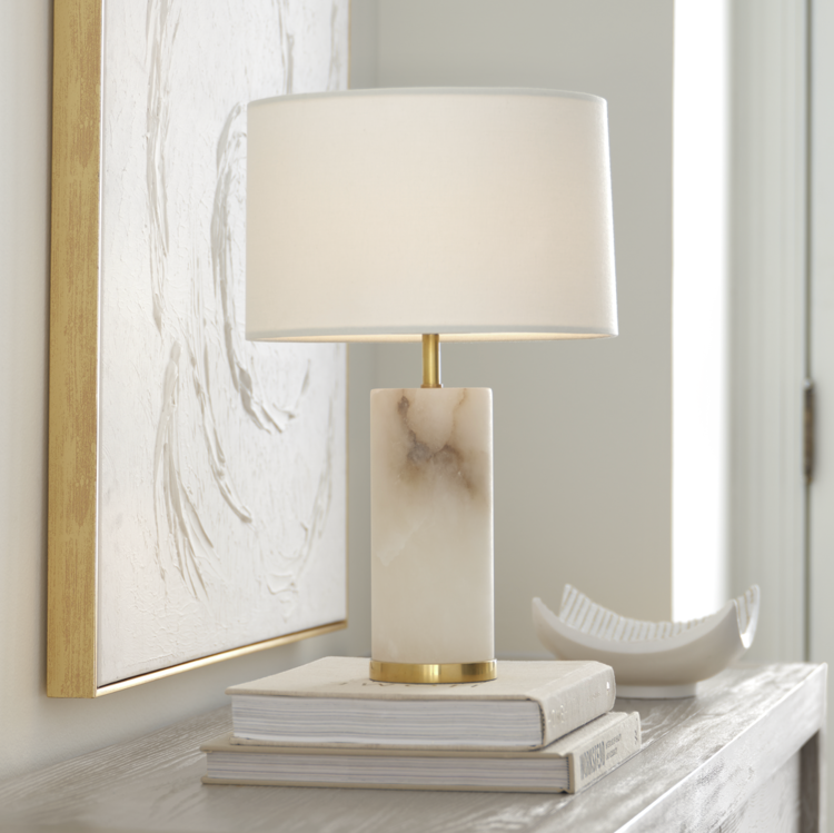 Lineham Cordless Table Lamp in Alabaster or Crystal