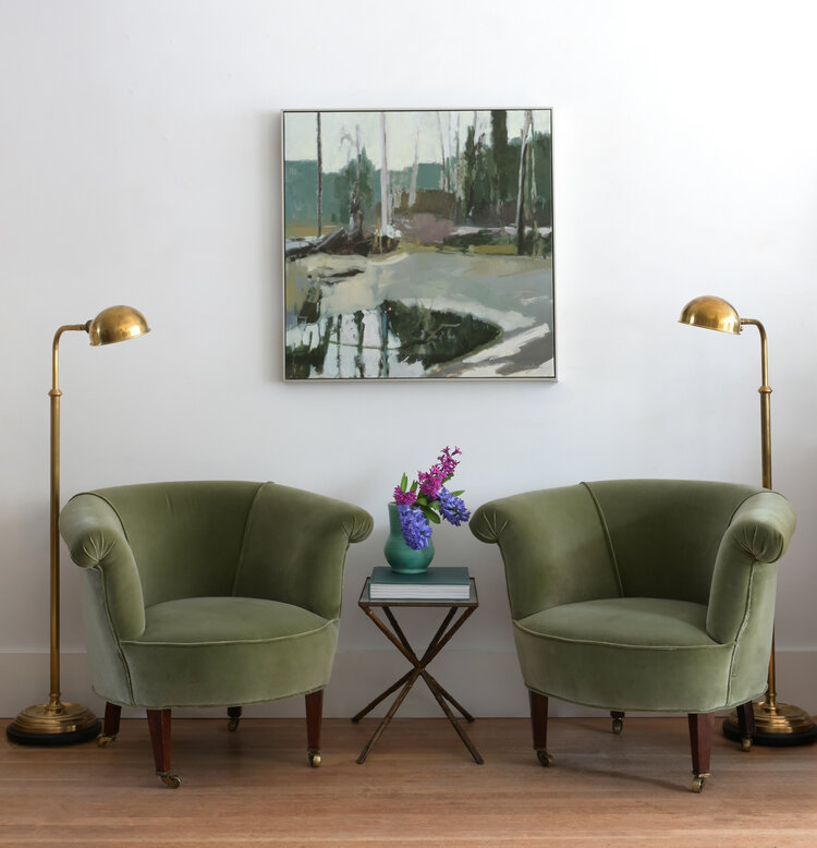 Antique French Art Deco Chairs, Pair