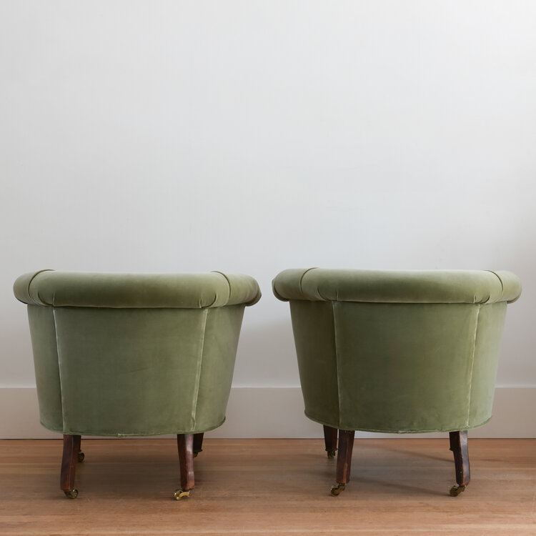 Antique French Art Deco Chairs, Pair