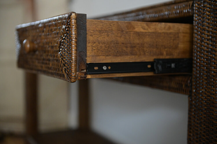 Rattan Console Table with Drawers