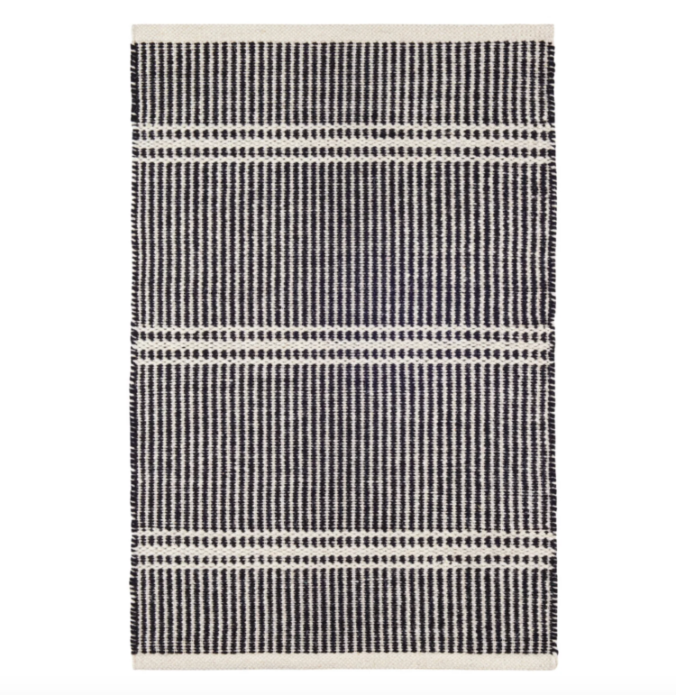 Malta Natural Woven Wool Rug - black or camel
