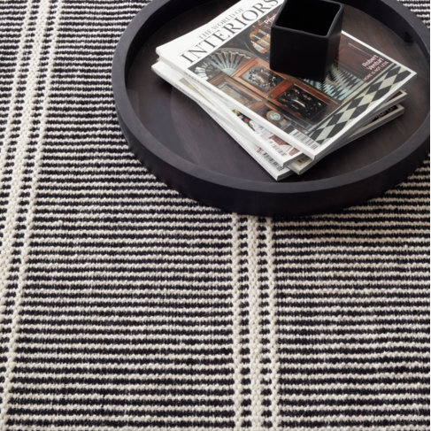Malta Natural Woven Wool Rug - black or camel