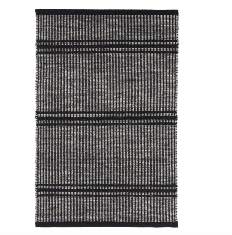 Dash&Albert Malta Natural Woven Wool Rug - black or camel