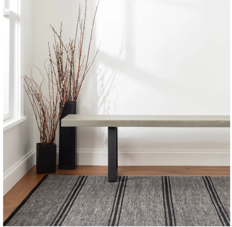 Dash&Albert Malta Natural Woven Wool Rug - black or camel