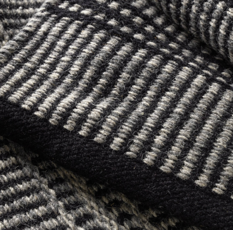 Dash&Albert Malta Black Woven Wool Rug