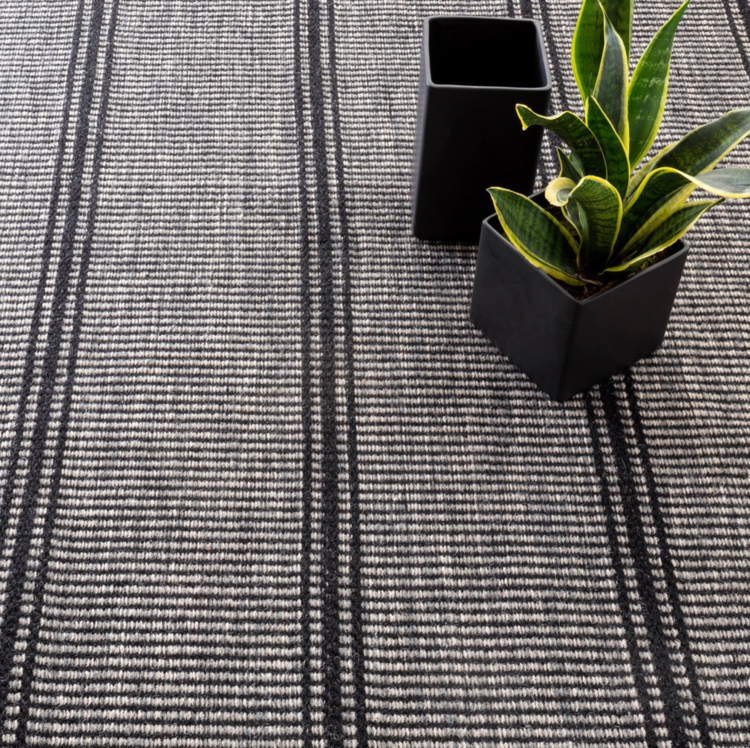 Malta Natural Woven Wool Rug - black or camel