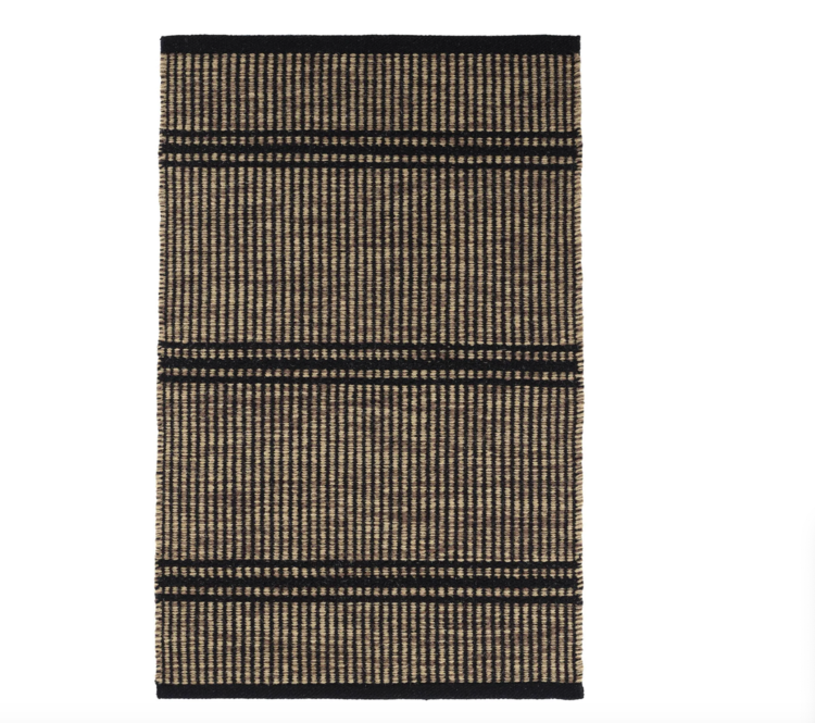 Dash&Albert Malta Black Woven Wool Rug