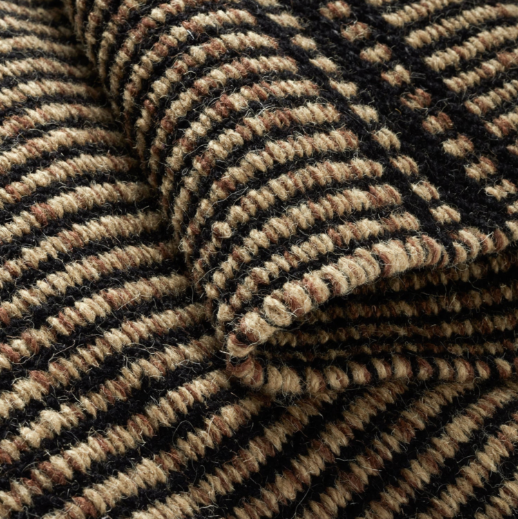 Malta Natural Woven Wool Rug - black or camel