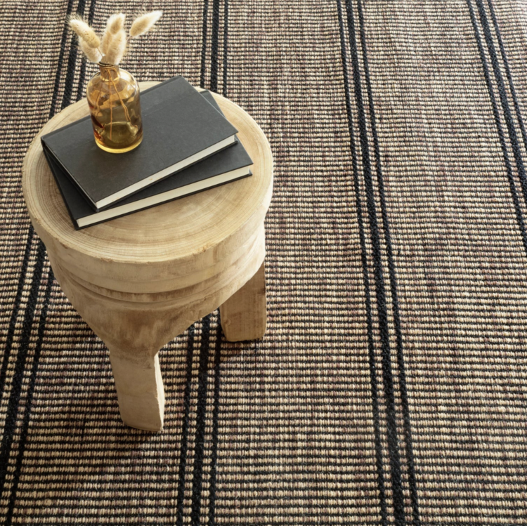 Malta Natural Woven Wool Rug - black or camel