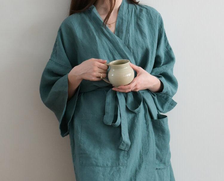 Linge Particulier French Linen Kimono Robe