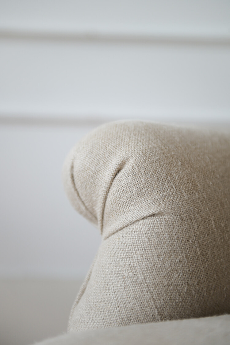 John Derian Fritillaria Chair in Linen with Special Vintage Tibetan Textile