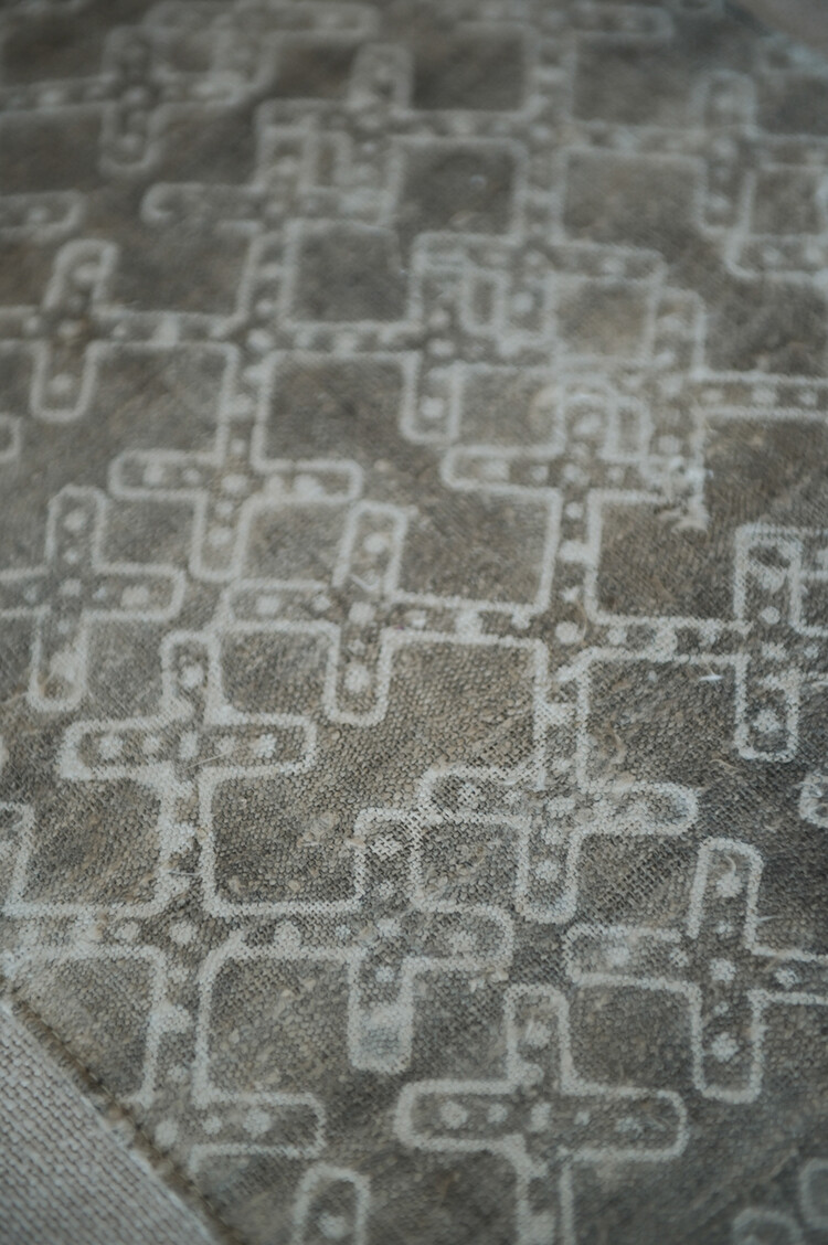 John Derian Fritillaria Chair in Linen with Special Vintage Tibetan Textile