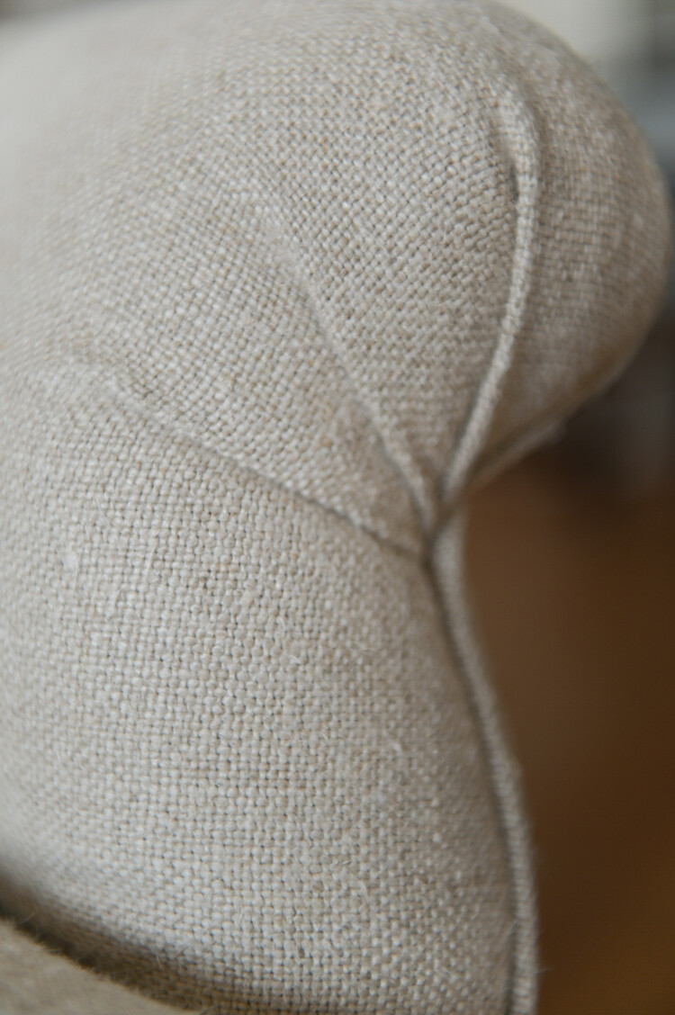 John Derian Fritillaria Chair in Linen with Special Vintage Tibetan Textile