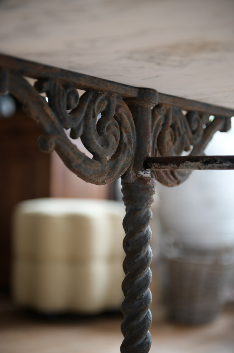 Antique Marble Top Conservatory Table