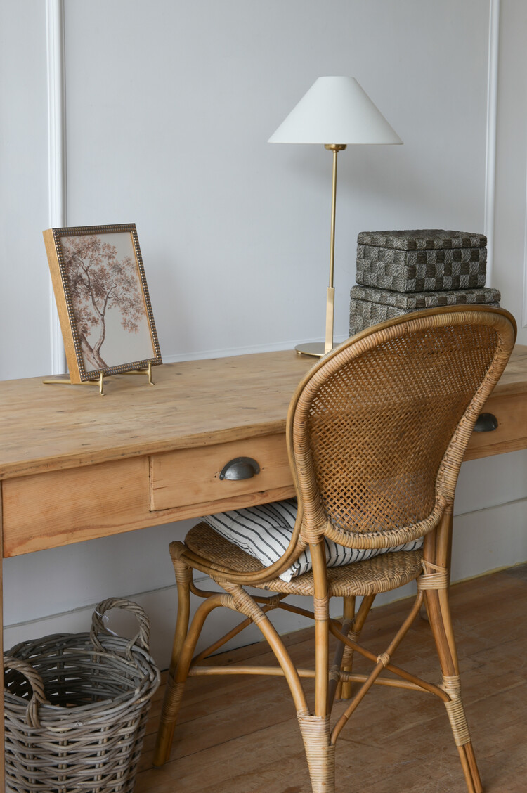 Grey Rattan Bushel Basket